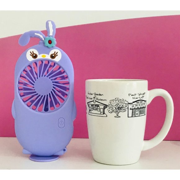 Portable USB Rechargeable Handheld Pocket Mini Fan Purple - Picture 3 of 8